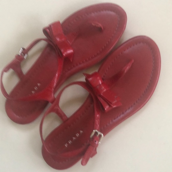 Prada Authentic Red Sandals Size 37.5 - Picture 16 of 16
